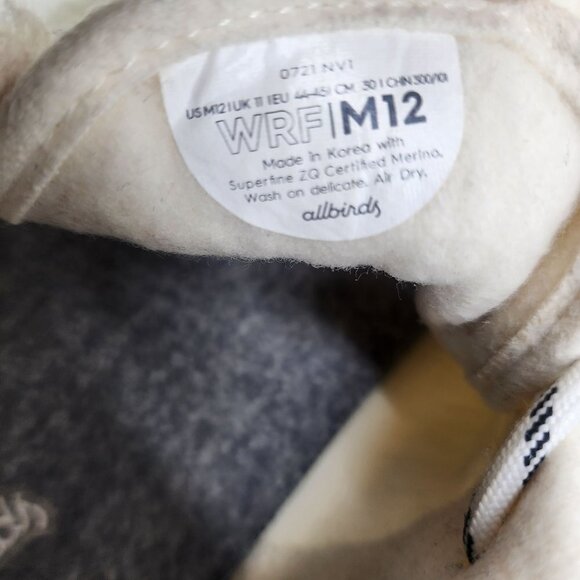 Allbirds Wool Runner Fluff Collection‎ Shoes Men's Size 12 Off White - Picture 10 of 11